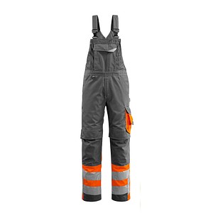 MASCOT® unisex Warnschutz-Latzhose Sunderland dunkelanthrazit, orange Größe 52 von MASCOT®