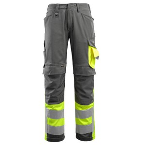 MASCOT® unisex Warnschutzhose Leeds dunkelanthrazit, gelb Größe 110 von MASCOT®