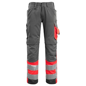 MASCOT® unisex Warnschutzhose Leeds dunkelanthrazit, rot Größe 114 von MASCOT®