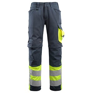 MASCOT® unisex Warnschutzhose Leeds schwarzblau, gelb Größe 46 von MASCOT®