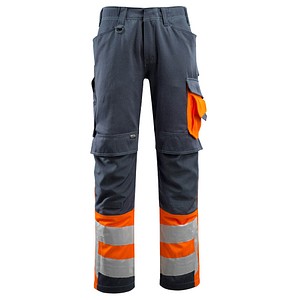 MASCOT® unisex Warnschutzhose Leeds schwarzblau, orange Größe 102 von MASCOT®