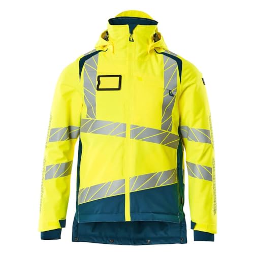 Mascot 19035-449-1744 Accelerate Safe Atmungsaktiv Wind und Wasserdicht Climascot-Futter Zweifarbig Winterjacke, Hi-Vis Gelb/Dunkelpetroleum, 2XL Größe von MASCOT