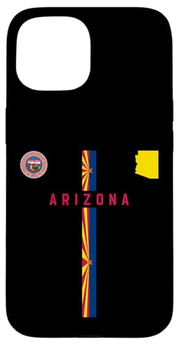 Arizona-Flagge, Silhouettenkarte von Arizona, Staatssiegel Hülle für iPhone 15 Arizona-Flagge, Silhouettenkarte von Arizona, Staatssiegel Hülle für iPhone 15 von MASH MOSH