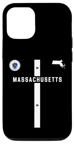 Flagge und Silhouette von Massachusetts Staatskarte, Staatssiegel Hülle für iPhone 12/12 Pro von MASH MOSH