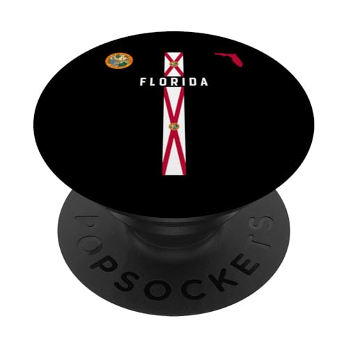 Florida-Flagge, Silhouettenkarte von Florida, Florida-Staatssiegel PopSockets Klebender PopGrip Florida-Flagge, Silhouettenkarte von Florida, Florida-Staatssiegel PopSockets Klebender PopGrip von MASH MOSH