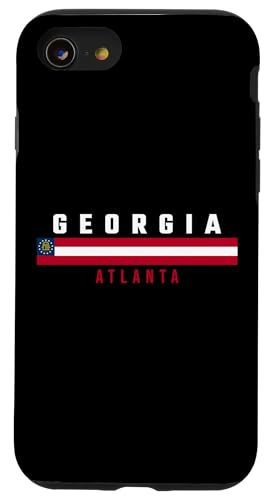 Georgien Flagge mit Text Georgien - Atlanta in Großbuchstaben Hülle für iPhone SE (2020) / 7 / 8 von MASH MOSH