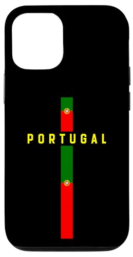 Hülle für iPhone 15 Pro Vertikale Portugal-Flagge, Text "Portugal" in Großbuchstaben von MASH MOSH