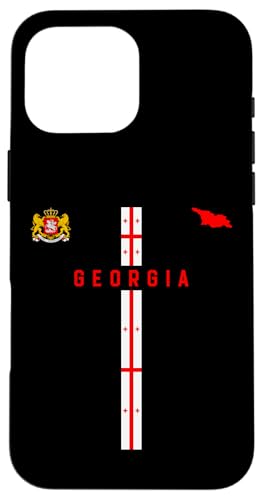 Hülle für iPhone 16 Pro Max Georgia Flagge, Silhouette Karte von Georgien, Wappen Hülle für iPhone 16 Pro Max Georgia Flagge, Silhouette Karte von Georgien, Wappen von MASH MOSH