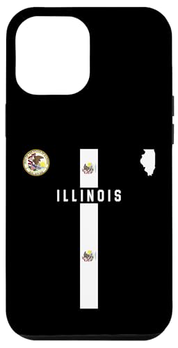 Illinois Flagge, Silhouette Karte von Illinois, Staatssiegel Hülle für iPhone 12 Pro Max Illinois Flagge, Silhouette Karte von Illinois, Staatssiegel Hülle für iPhone 12 Pro Max von MASH MOSH