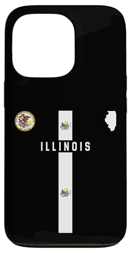 Illinois Flagge, Silhouette Karte von Illinois, Staatssiegel Hülle für iPhone 13 Pro Illinois Flagge, Silhouette Karte von Illinois, Staatssiegel Hülle für iPhone 13 Pro von MASH MOSH