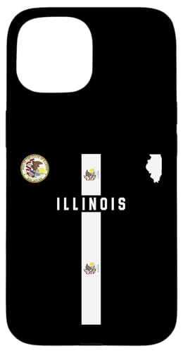 Illinois Flagge, Silhouette Karte von Illinois, Staatssiegel Hülle für iPhone 15 Illinois Flagge, Silhouette Karte von Illinois, Staatssiegel Hülle für iPhone 15 von MASH MOSH