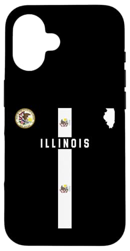 Illinois Flagge, Silhouette Karte von Illinois, Staatssiegel Hülle für iPhone 16 Illinois Flagge, Silhouette Karte von Illinois, Staatssiegel Hülle für iPhone 16 von MASH MOSH