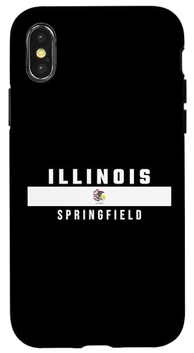 Illinois-Flagge, Text ILLINOIS- SPRINGFIELD in Großbuchstaben Hülle für iPhone X/XS von MASH MOSH