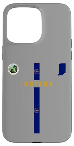 Indiana-Flagge, Silhouettenkarte von Indiana, Staatssiegel Hülle für iPhone 15 Pro Max Indiana-Flagge, Silhouettenkarte von Indiana, Staatssiegel Hülle für iPhone 15 Pro Max von MASH MOSH