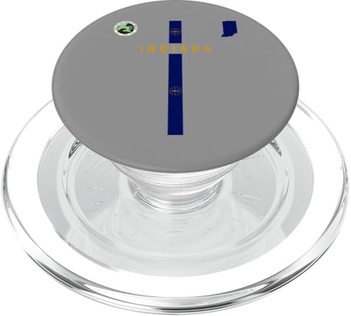 Indiana-Flagge, Silhouettenkarte von Indiana, Staatssiegel PopSockets PopGrip für MagSafe von MASH MOSH