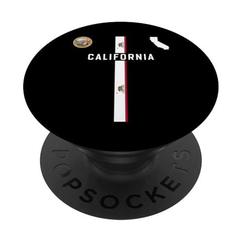 Kalifornien-Flagge, Silhouettenkarte von Kalifornien, das große Meer PopSockets Klebender PopGrip von MASH MOSH