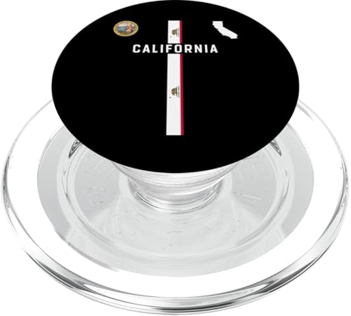 Kalifornien-Flagge, Silhouettenkarte von Kalifornien, das große Meer PopSockets PopGrip für MagSafe von MASH MOSH