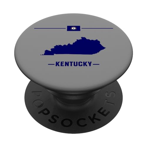 Kentucky Karte isoliert mit Flagge und Name des Staates PopSockets mit austauschbarem PopGrip von MASH MOSH