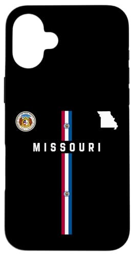 Missouri-Flagge, Silhouettenkarte von Missouri, Staatssiegel Hülle für iPhone 16 Plus Missouri-Flagge, Silhouettenkarte von Missouri, Staatssiegel Hülle für iPhone 16 Plus von MASH MOSH