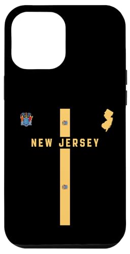New Jersey Flagge, Silhouette Karte von New Jersey, Staatssiegel Hülle für iPhone 12 Pro Max von MASH MOSH