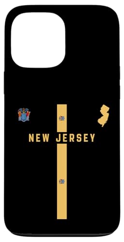 New Jersey Flagge, Silhouette Karte von New Jersey, Staatssiegel Hülle für iPhone 13 Pro Max von MASH MOSH