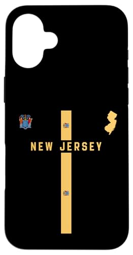 New Jersey Flagge, Silhouette Karte von New Jersey, Staatssiegel Hülle für iPhone 16 Plus New Jersey Flagge, Silhouette Karte von New Jersey, Staatssiegel Hülle für iPhone 16 Plus von MASH MOSH