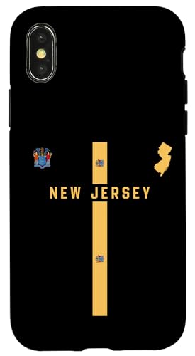 New Jersey Flagge, Silhouette Karte von New Jersey, Staatssiegel Hülle für iPhone X/XS New Jersey Flagge, Silhouette Karte von New Jersey, Staatssiegel Hülle für iPhone X/XS von MASH MOSH