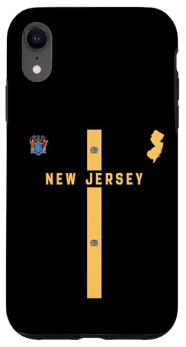 New Jersey Flagge, Silhouette Karte von New Jersey, Staatssiegel Hülle für iPhone XR New Jersey Flagge, Silhouette Karte von New Jersey, Staatssiegel Hülle für iPhone XR von MASH MOSH