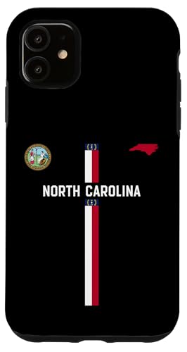 North Carolina Flagge, N. Carolina Silhouette Karte, Staatssiegel Hülle für iPhone 11 von MASH MOSH