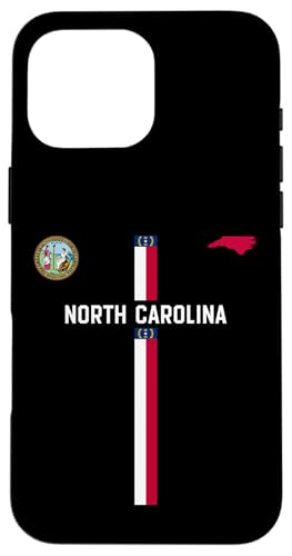 North Carolina Flagge, N. Carolina Silhouette Karte, Staatssiegel Hülle für iPhone 16 Pro Max von MASH MOSH