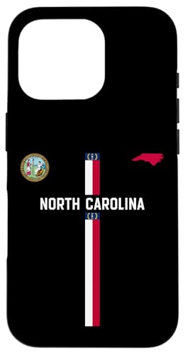 North Carolina Flagge, N. Carolina Silhouette Karte, Staatssiegel Hülle für iPhone 16 Pro von MASH MOSH