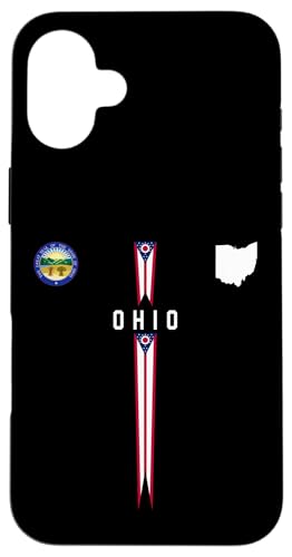 Ohio Flagge, Silhouette Karte von Ohio, Ohio State Seal Hülle für iPhone 16 Plus Ohio Flagge, Silhouette Karte von Ohio, Ohio State Seal Hülle für iPhone 16 Plus von MASH MOSH
