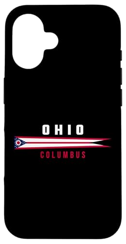 Ohio Flagge mit Text OHIO - COLUMBUS in Großbuchstaben Hülle für iPhone 16 von MASH MOSH