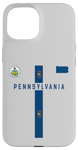 Pennsylvania-Flagge, Pennsylvania-Silhouette-Karte, Staatssiegel Hülle für iPhone 15 Pennsylvania-Flagge, Pennsylvania-Silhouette-Karte, Staatssiegel Hülle für iPhone 15 von MASH MOSH