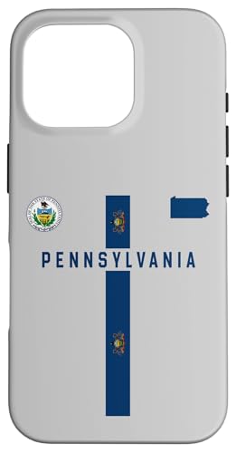 Pennsylvania-Flagge, Pennsylvania-Silhouette-Karte, Staatssiegel Hülle für iPhone 16 Pro Pennsylvania-Flagge, Pennsylvania-Silhouette-Karte, Staatssiegel Hülle für iPhone 16 Pro von MASH MOSH