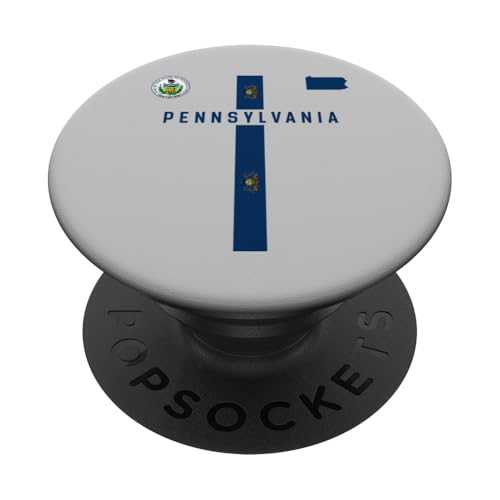Pennsylvania-Flagge, Pennsylvania-Silhouette-Karte, Staatssiegel PopSockets Klebender PopGrip von MASH MOSH