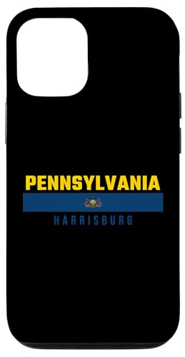Pennsylvania Flagge mit Text PENNSYLVANIA - HARRISBURG Hülle für iPhone 12/12 Pro von MASH MOSH