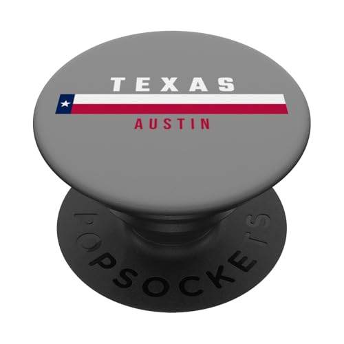 Texas Flagge mit Text Texas - AUSTIN in Großbuchstaben PopSockets Klebender PopGrip Texas Flagge mit Text Texas - AUSTIN in Großbuchstaben PopSockets Klebender PopGrip von MASH MOSH