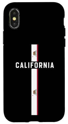 Vertikale Kalifornien-Flagge, "Kalifornien" in Großbuchstaben Hülle für iPhone X/XS von MASH MOSH