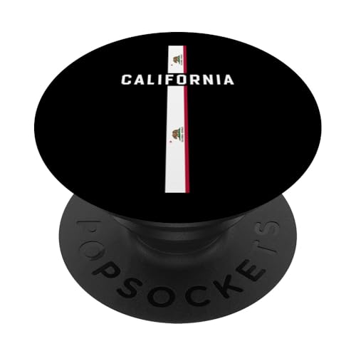 Vertikale Kalifornien-Flagge, "Kalifornien" in Großbuchstaben PopSockets Klebender PopGrip von MASH MOSH