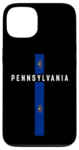 Vertikale Pennsylvania-Flagge, Text "Pennsylvania" in Weiß Hülle für iPhone 13 von MASH MOSH