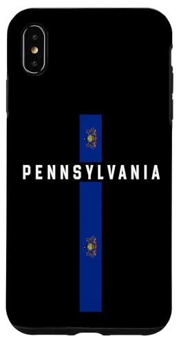 Vertikale Pennsylvania-Flagge, Text "Pennsylvania" in Weiß Hülle für iPhone XS Max von MASH MOSH