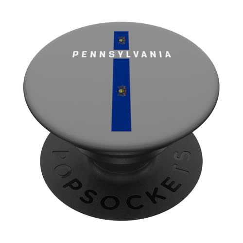Vertikale Pennsylvania-Flagge, Text "Pennsylvania" in Weiß PopSockets Klebender PopGrip Vertikale Pennsylvania-Flagge, Text "Pennsylvania" in Weiß PopSockets Klebender PopGrip von MASH MOSH