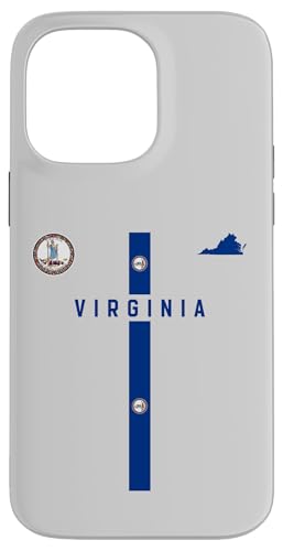 Virginia Flagge, Silhouette Karte von Virginia, Staatssiegel Hülle für iPhone 14 Pro Max Virginia Flagge, Silhouette Karte von Virginia, Staatssiegel Hülle für iPhone 14 Pro Max von MASH MOSH
