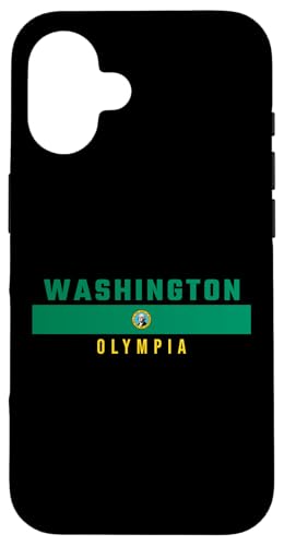 Washington Flagge "WASHINGTON - OLYMPIA" in Großbuchstaben Hülle für iPhone 16 Washington Flagge "WASHINGTON - OLYMPIA" in Großbuchstaben Hülle für iPhone 16 von MASH MOSH