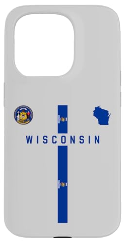 Wisconsin-Flagge, Silhouettenkarte von Wisconsin, Staatssiegel Hülle für iPhone 15 Pro Wisconsin-Flagge, Silhouettenkarte von Wisconsin, Staatssiegel Hülle für iPhone 15 Pro von MASH MOSH