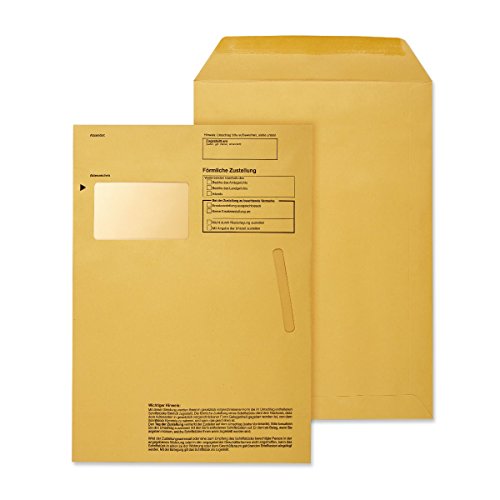 100 x Innere Postzustellungshüllen Förmliche Zustellung Postzustellungsumschläge DIN C4 9490160 von MASHPAPER