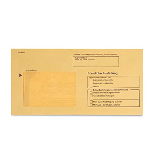 100 x Innere Postzustellungshüllen Postzustellungs-Hüllen Förmliche Zustellung Postzustellungsumschläge 7490110 von MASHPAPER