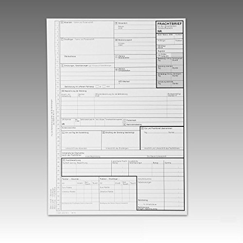 250 x Frachtbrief Einzelsatz 250741 national LKW/KVO Frachtbriefe für Laserdrucker von MASHPAPER