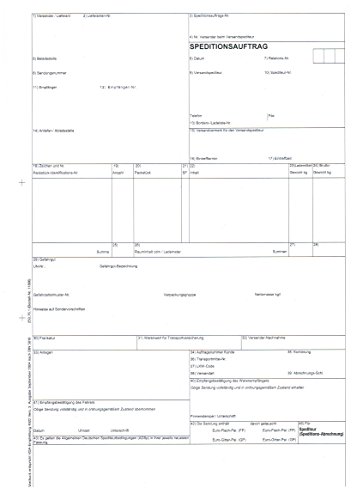 50 x Speditionsauftrag VDA 4922 / DIN 5018 Frachtbrief für Laser- und Tintenstrahldrucker 250761 von MASHPAPER